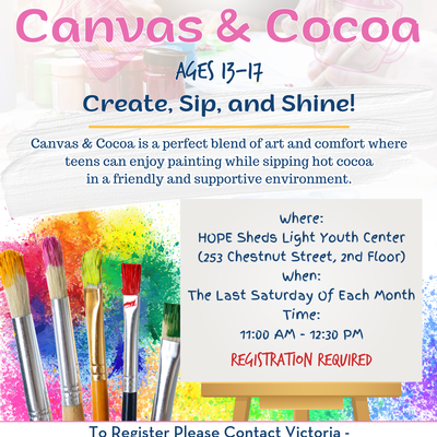 Hope Sheds Light Canvas and Cocoa Event