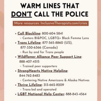 Inclusive Therapists: Warm Lines that Don't Call the Police